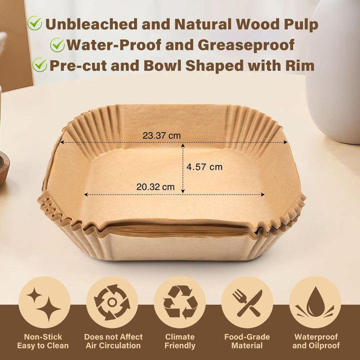 Save time with EasyCrisp non-stick disposable air fryer liners. Enjoy mess-free cooking & fast cleanup.