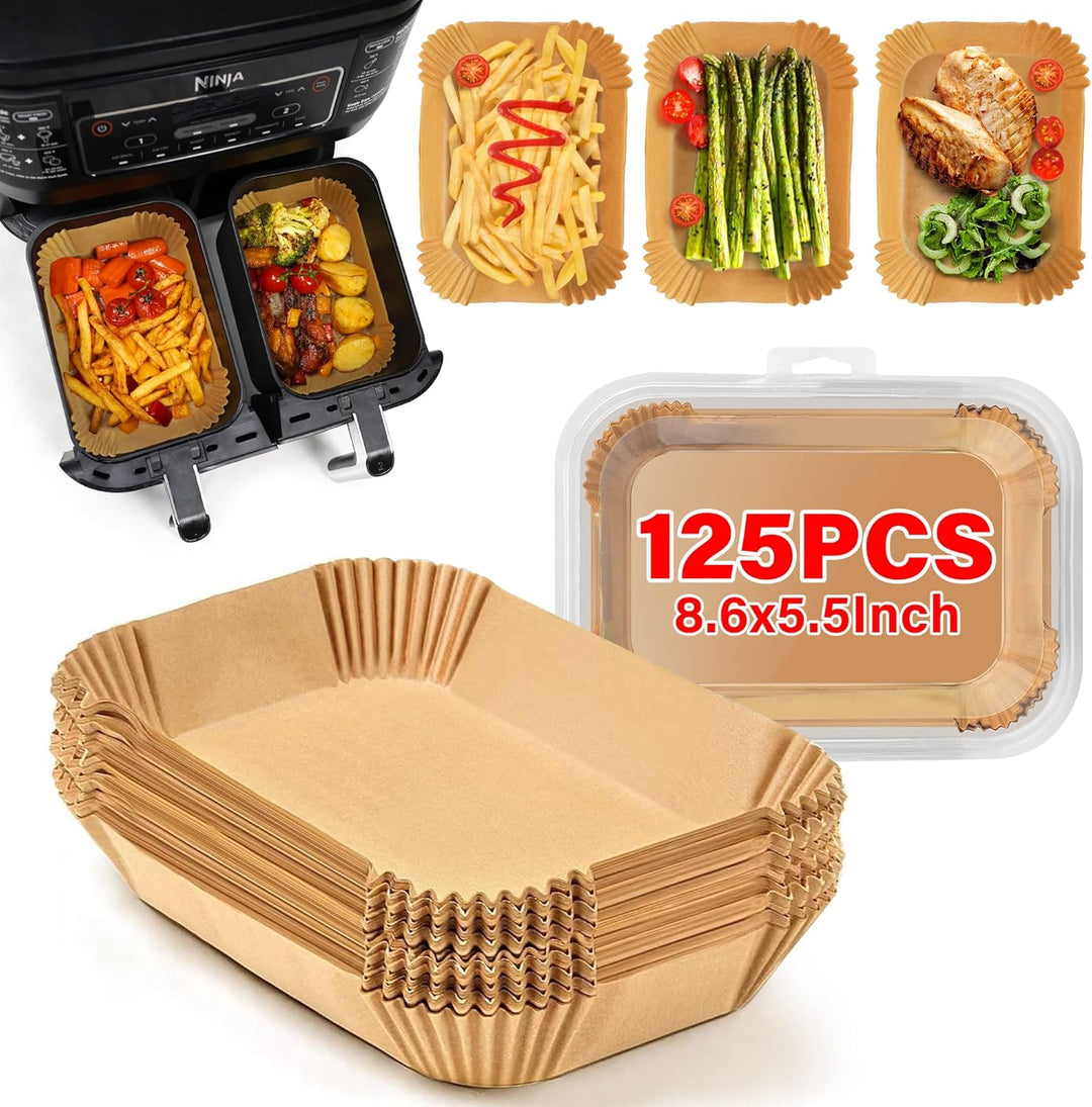 Essential EasyCrisp non-stick air fryer liners, disposable kitchen accessory for baking & cooking.