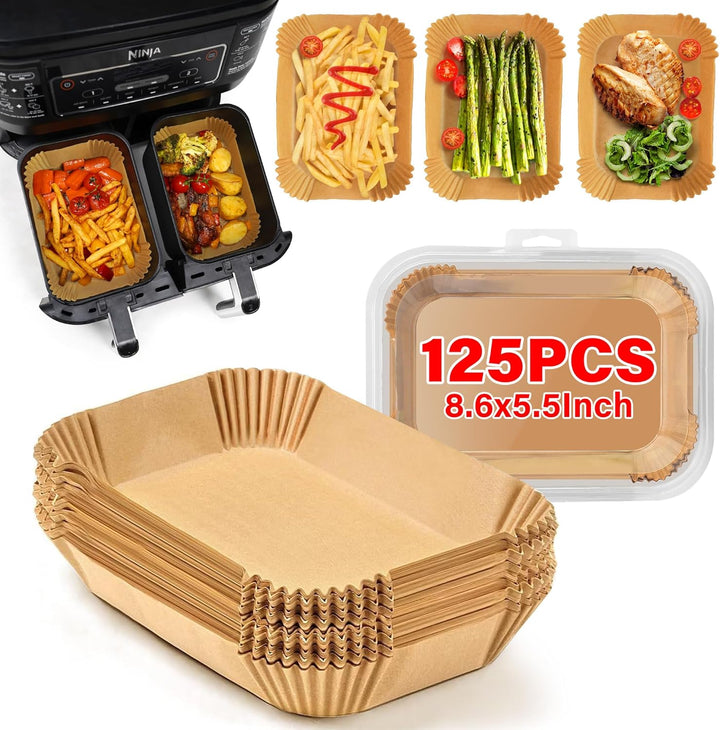 Essential EasyCrisp non-stick air fryer liners, disposable kitchen accessory for baking & cooking.