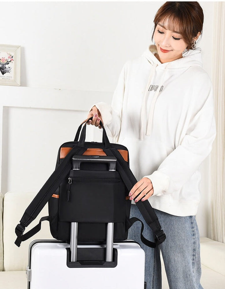 Highly secure women's anti-theft travel backpack, water-resistant Oxford design, peace of mind.
