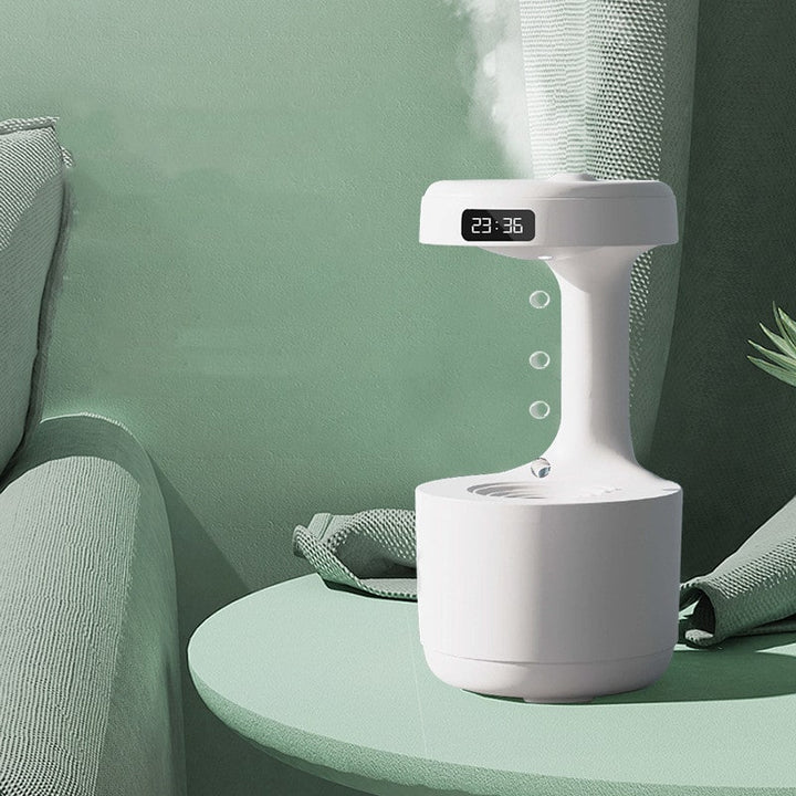 Innovative ultrasonic humidifier for rooms, featuring an anti-gravity effect & precise digital time.