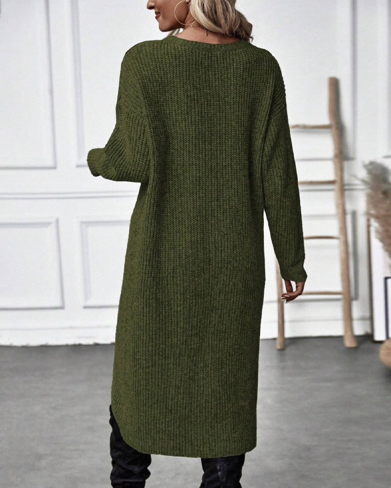 Stylish women's oversized asymmetrical tunic sweater, soft, comfortable, perfect for fall.