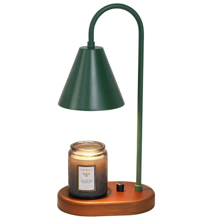 Bedside electric candle warmer lamp, offering soft ambient light & flameless aroma diffusion for relaxation.