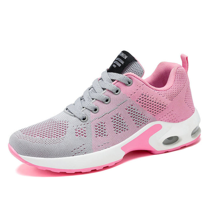 Pink women's Cloud-Comfort orthopedic walking shoes, designed for foot health and supreme comfort. Easy slip-on.