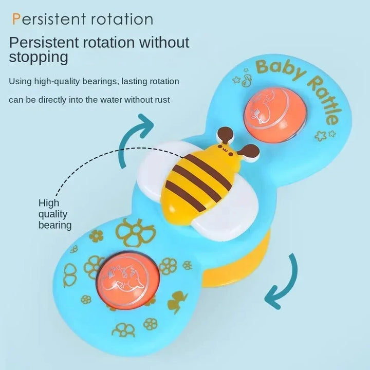 Educational baby spinner toys, a 3-pack designed with suction cups to develop fine motor skills & hand-eye coord.