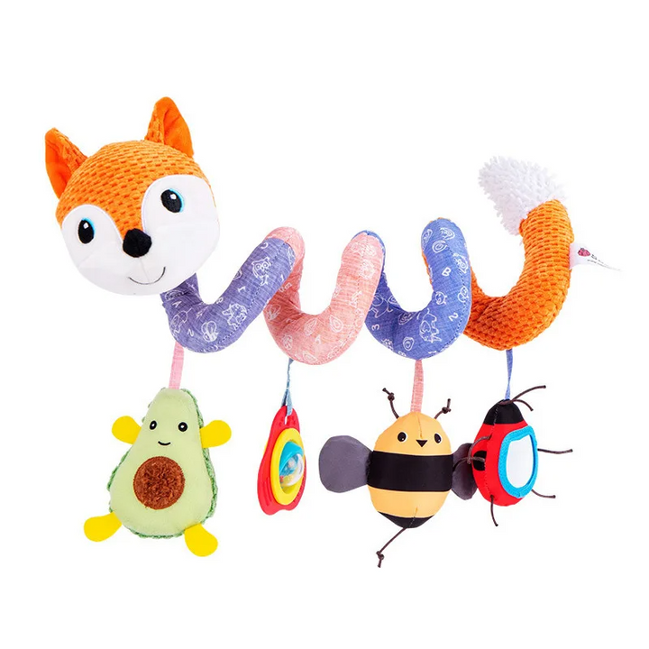 Attachable Baby Sensory Spiral Activity Toy for Strollers & Car Seats. Promotes infant play.