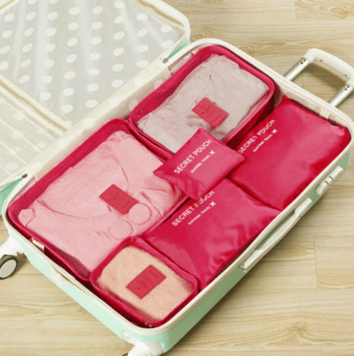 Two-piece mesh packing cubes for easy content viewing & breathable storage.