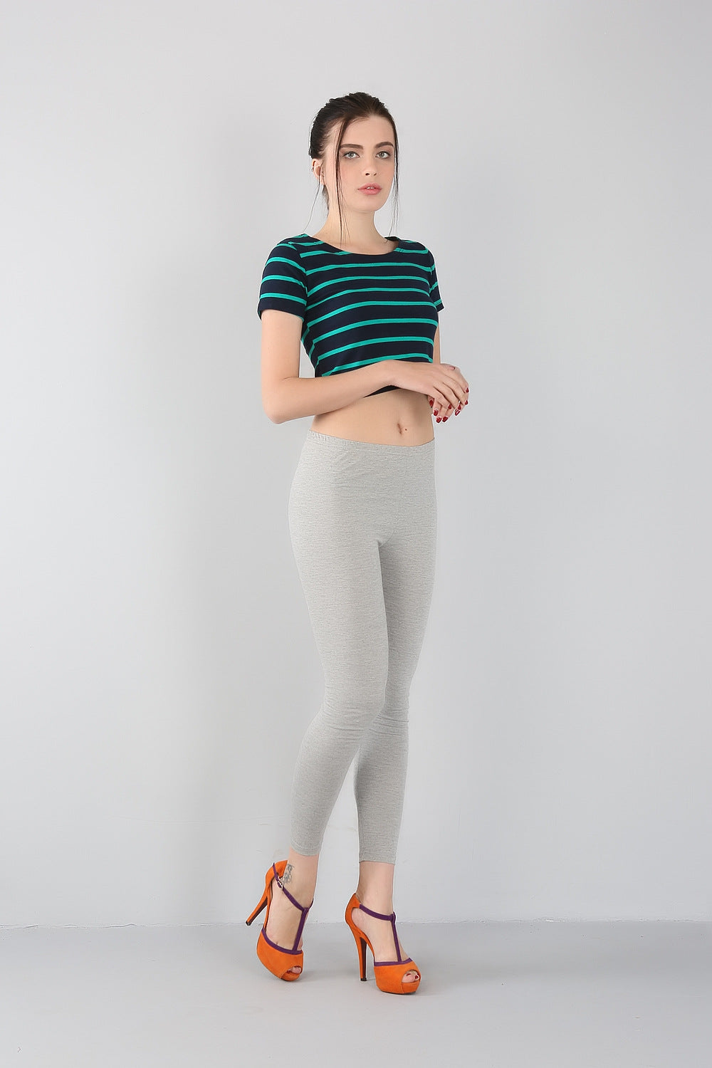 Activewear friendly plus-size bamboo leggings, slim fit, for women's fitness.