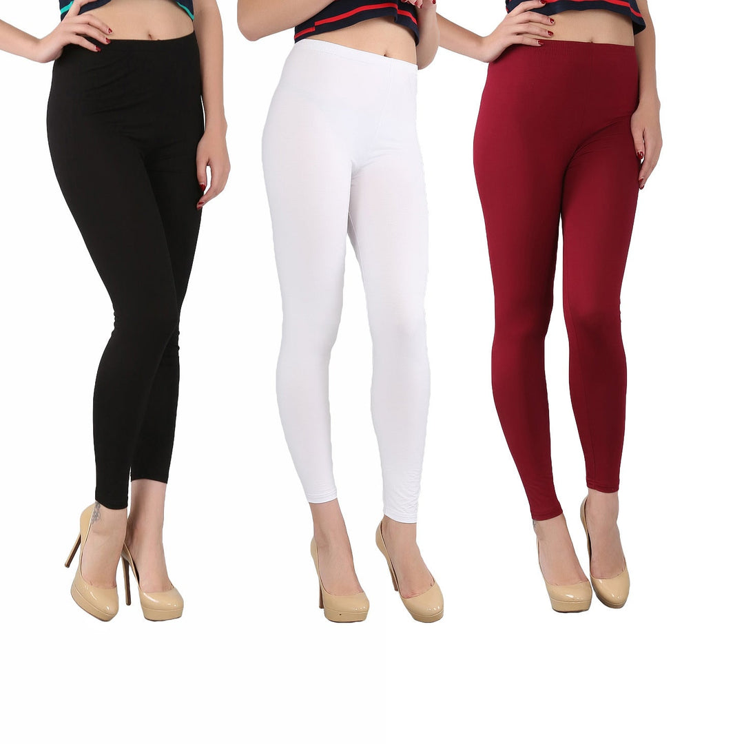 Stylish women's bamboo slim fit leggings, plus-size, ideal for activewear & casual.