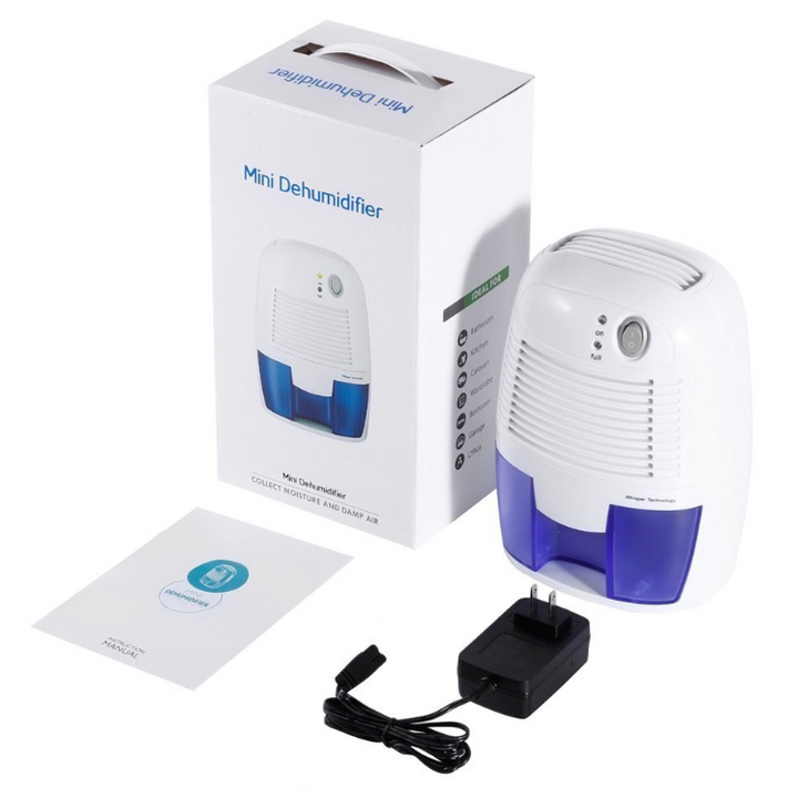 Portable mini dehumidifier for basements, keeping air dry and preventing mold growth effectively.