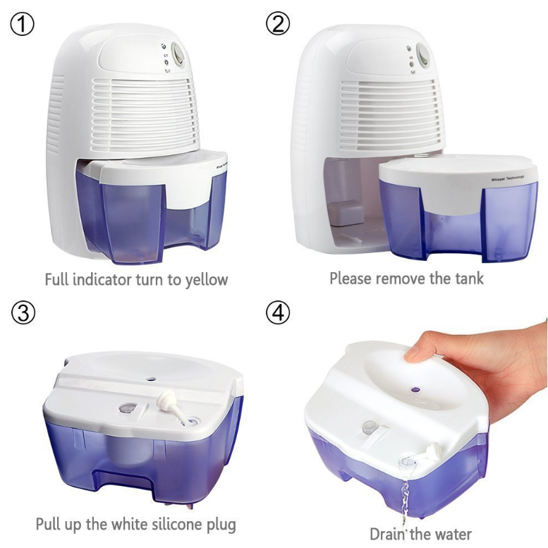 Efficient mini dehumidifier for closets and small areas, ensuring dry air and a healthy environment.