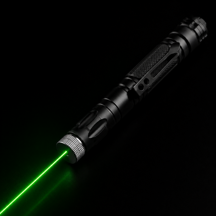Universal adjustable focus laser pointer, long-range & durable aluminum body for presentations and outdoor use.