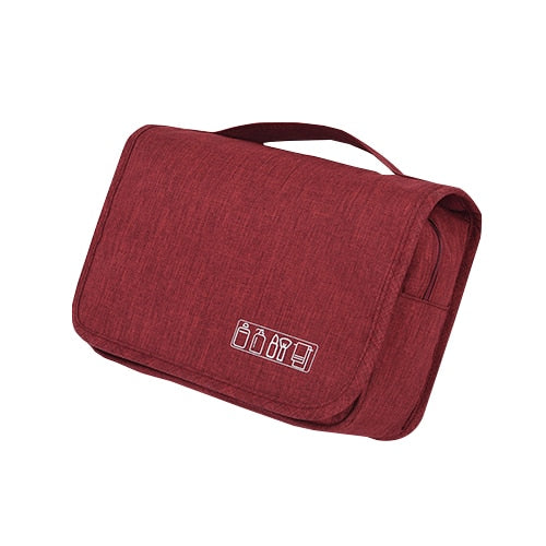 Lightweight unisex travel toiletry organizer, perfect for vacation makeup & wash items.