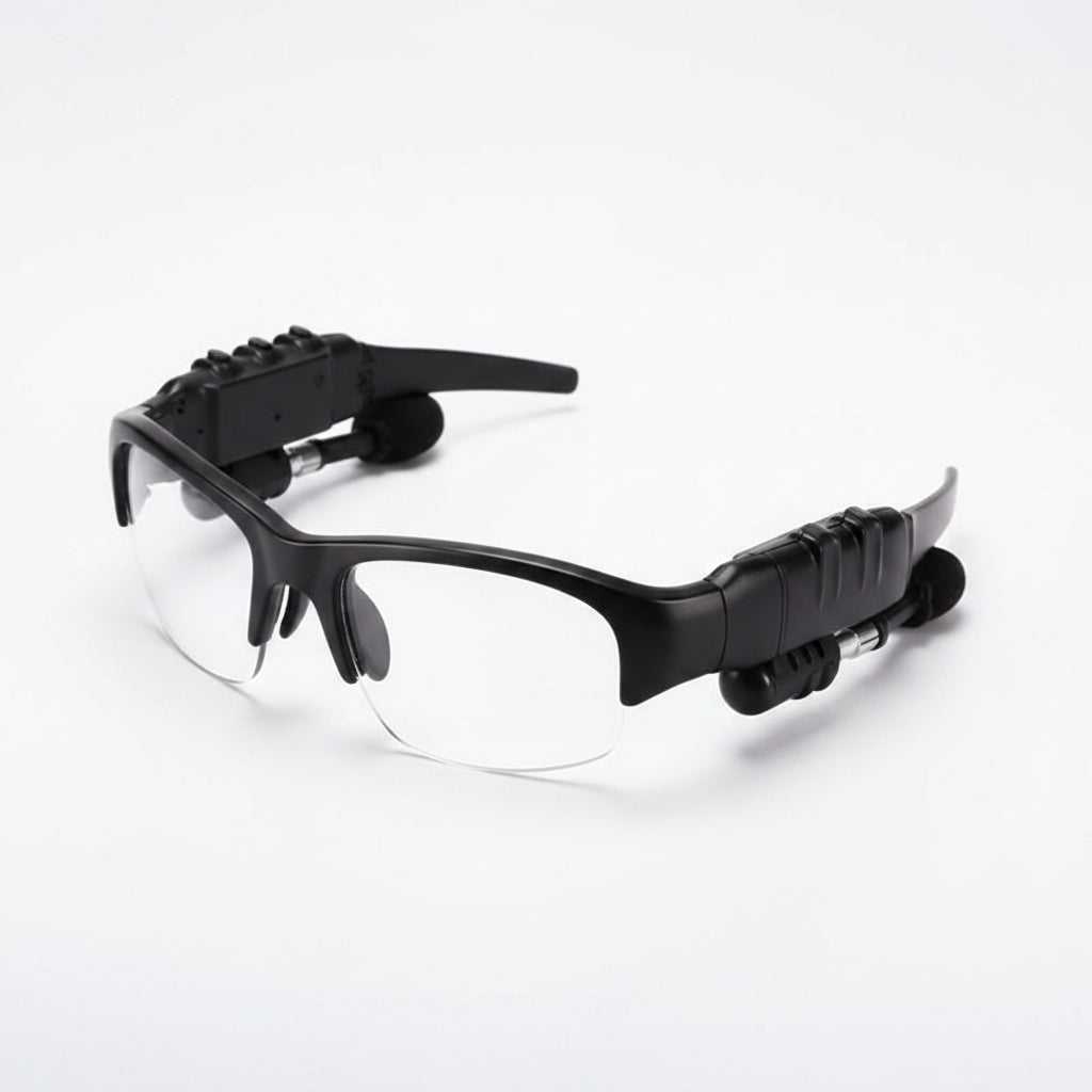 Wireless audio sunglasses with Bluetooth connectivity, hands-free calls, and UV protection for active lifestyles.