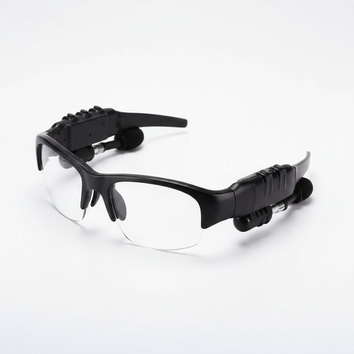Wireless audio sunglasses with Bluetooth connectivity, hands-free calls, and UV protection for active lifestyles.