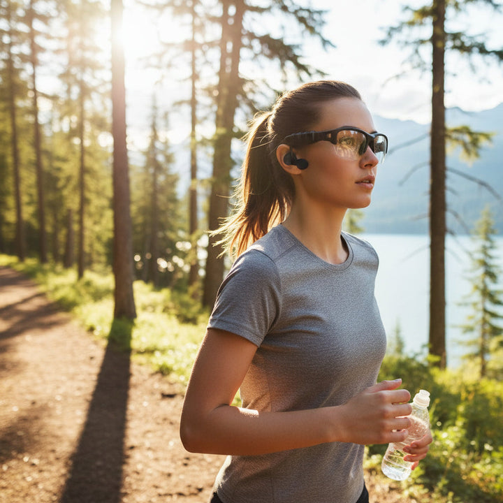 Outdoor sport Bluetooth sunglasses: wireless music, hands-free calls, and polarized UV protection for athletes.