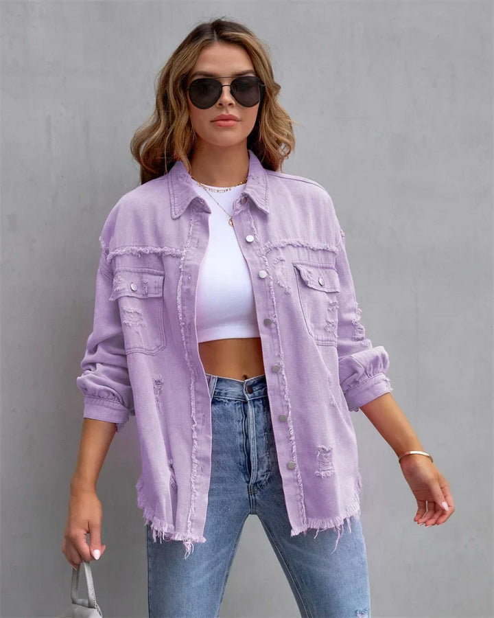 Casual chic women's boho jacket, slim fit, Ibiza style. Essential spring/summer outerwear for festivals.