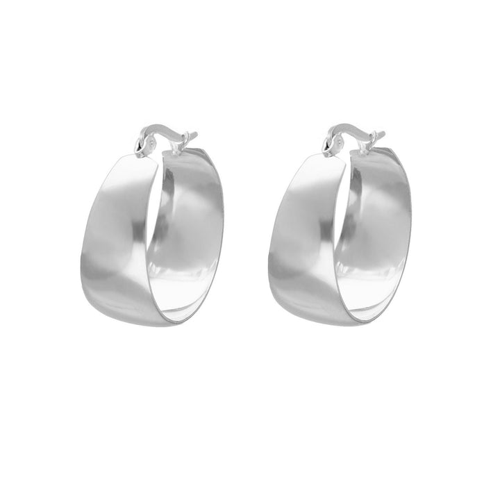 Elegant women's hoop earrings, 925 sterling silver with gold plated accents. Bold statement jewelry.