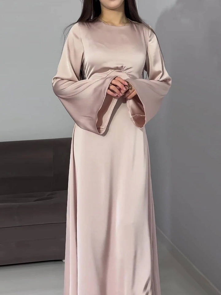 Women's formal flared sleeve maxi dress, perfect for a wedding guest or special occasion.