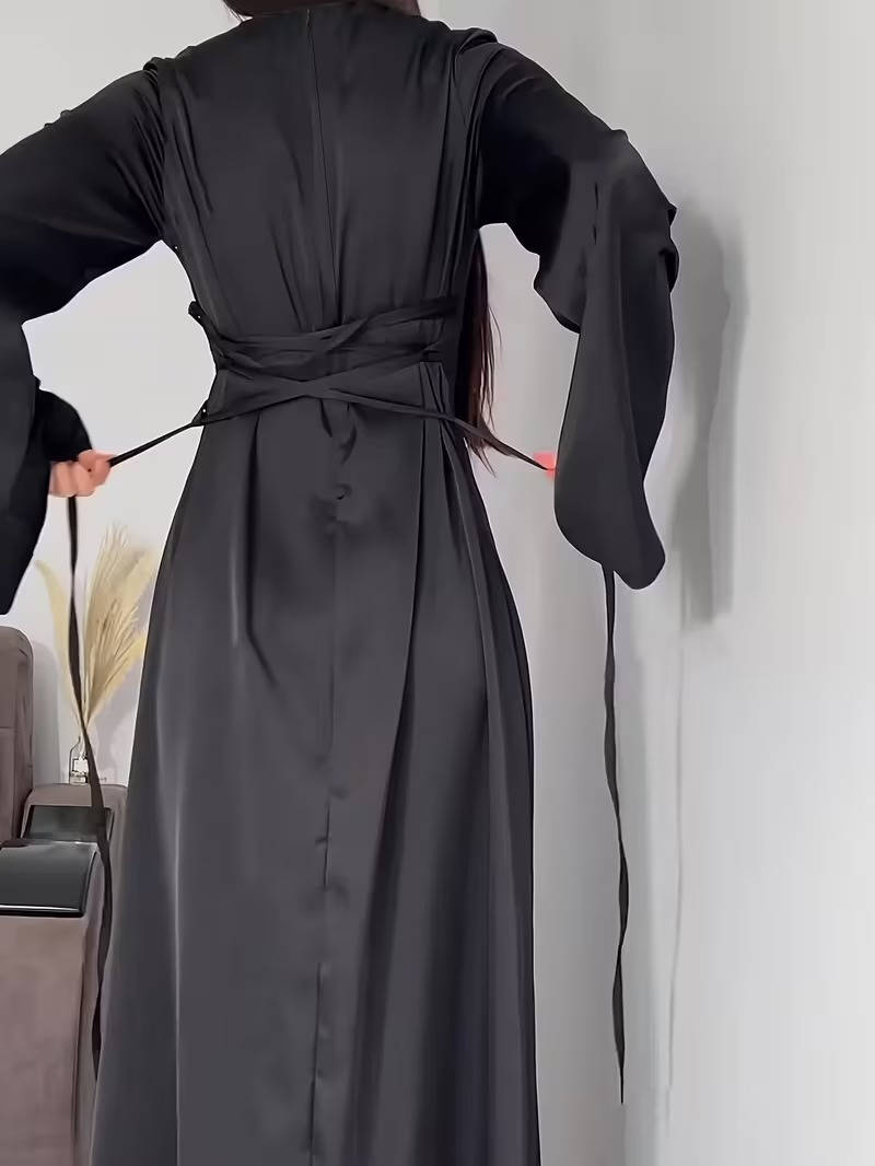 Timeless flared sleeve evening gown for women, a graceful option for formal parties.
