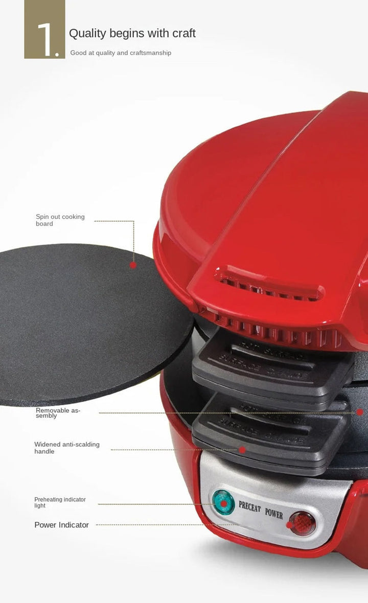 Nonstick panini press, makes delicious grilled sandwiches and breakfast snacks.