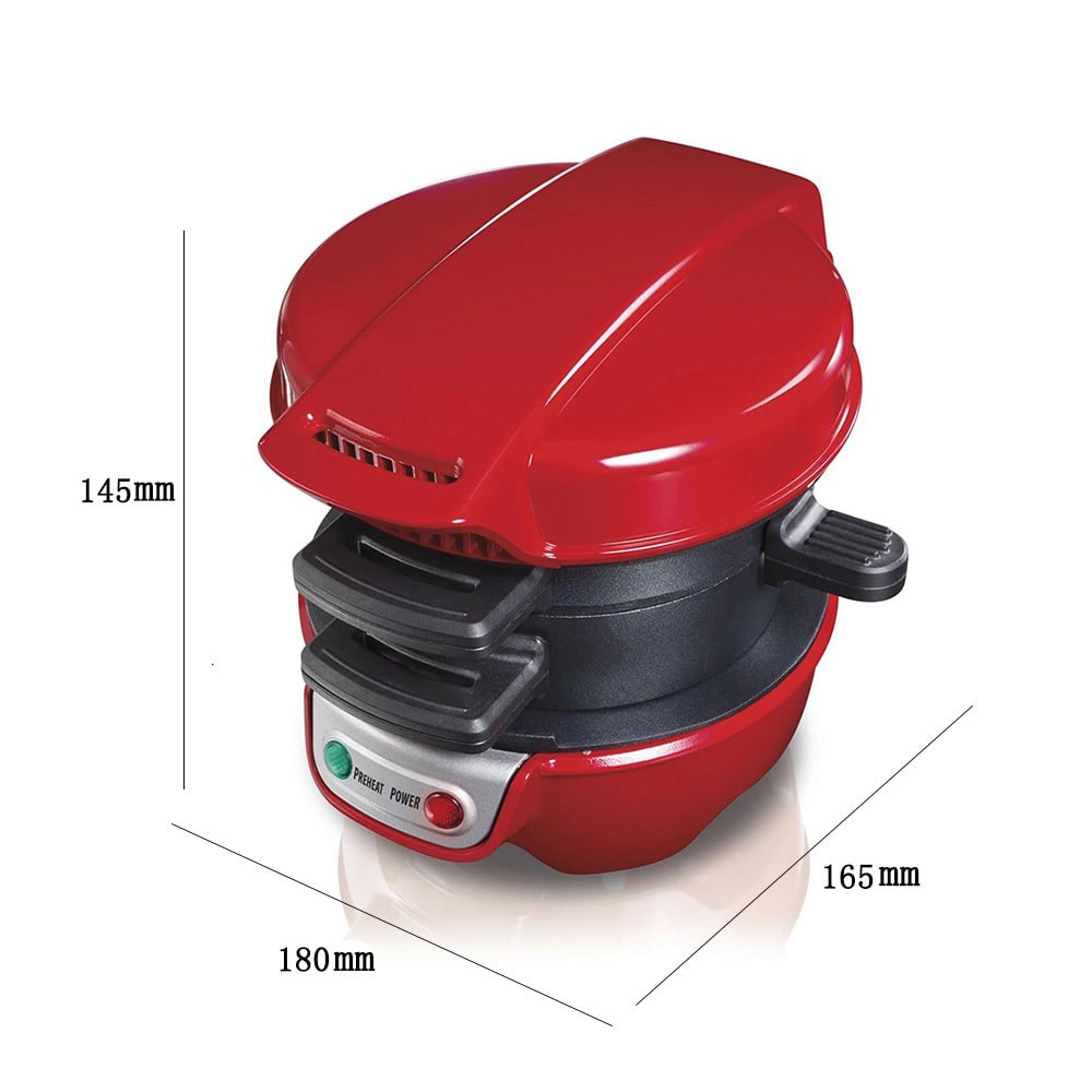 Countertop electric panini press & sandwich maker, nonstick for quick cleanup.