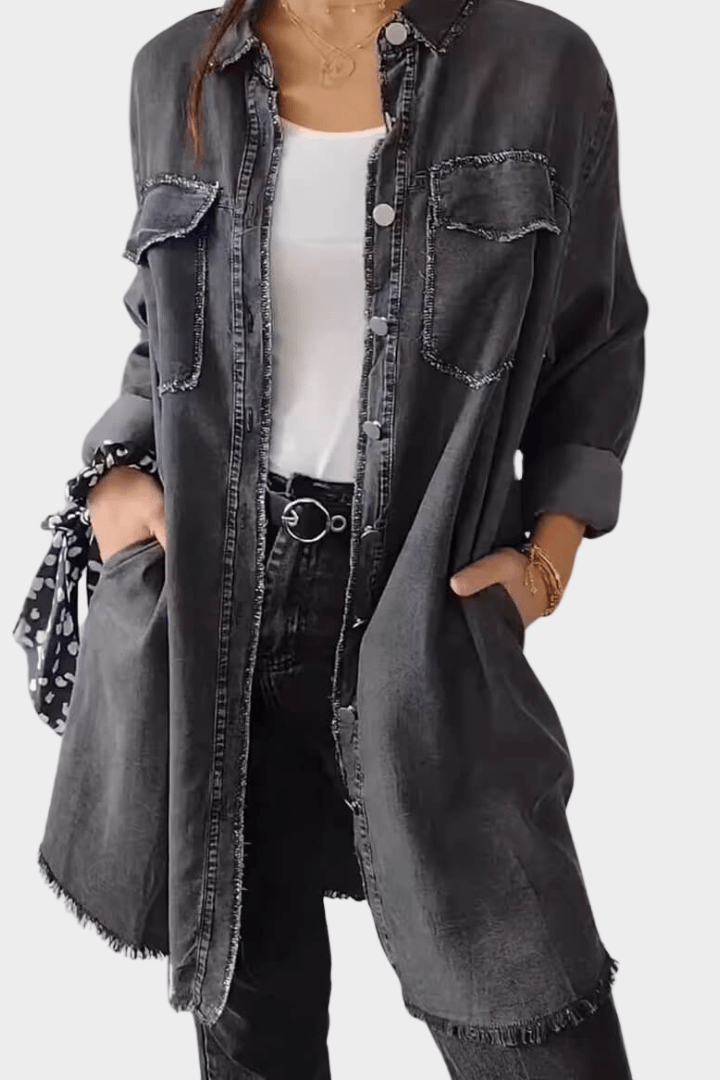 Versatile women's oversized shirt mini dress, perfect for casual spring or fall fashion. Relaxed fit.