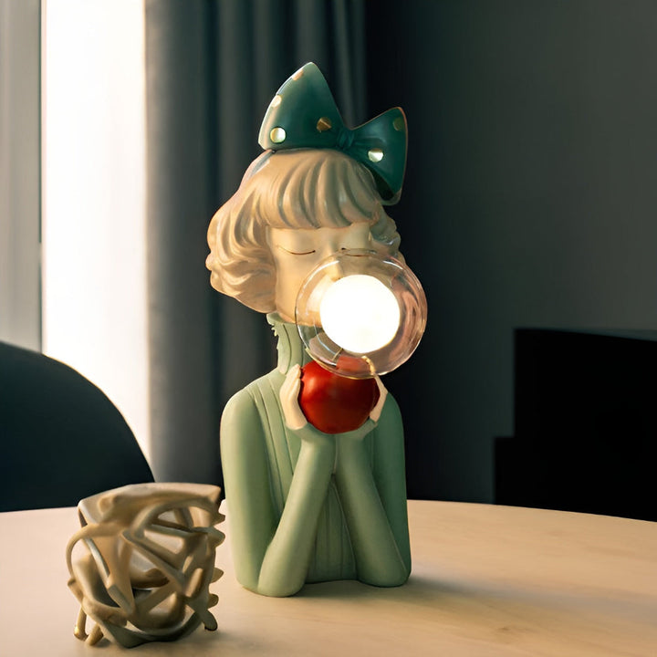 Enchanting fairy figurine LED table lamp for kids. Whimsical fantasy decor and gentle mood lighting.