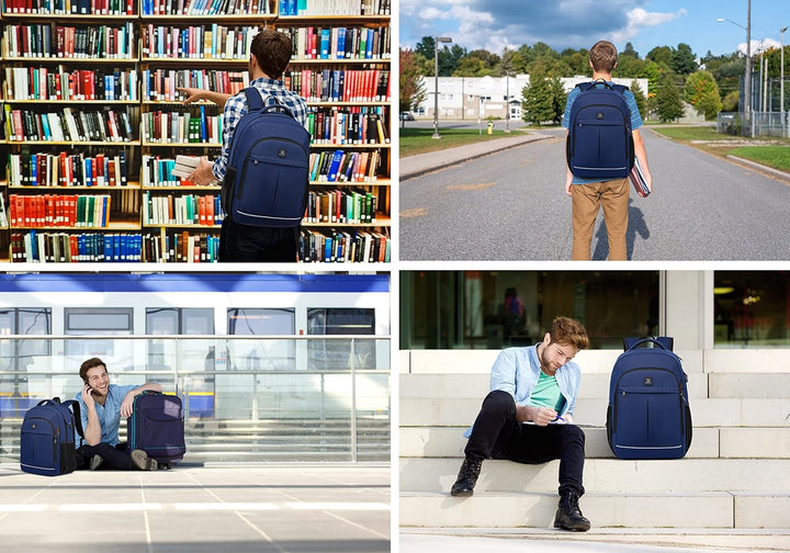 Anti-theft school backpack with external USB charging port, water-resistant, for daily student needs.