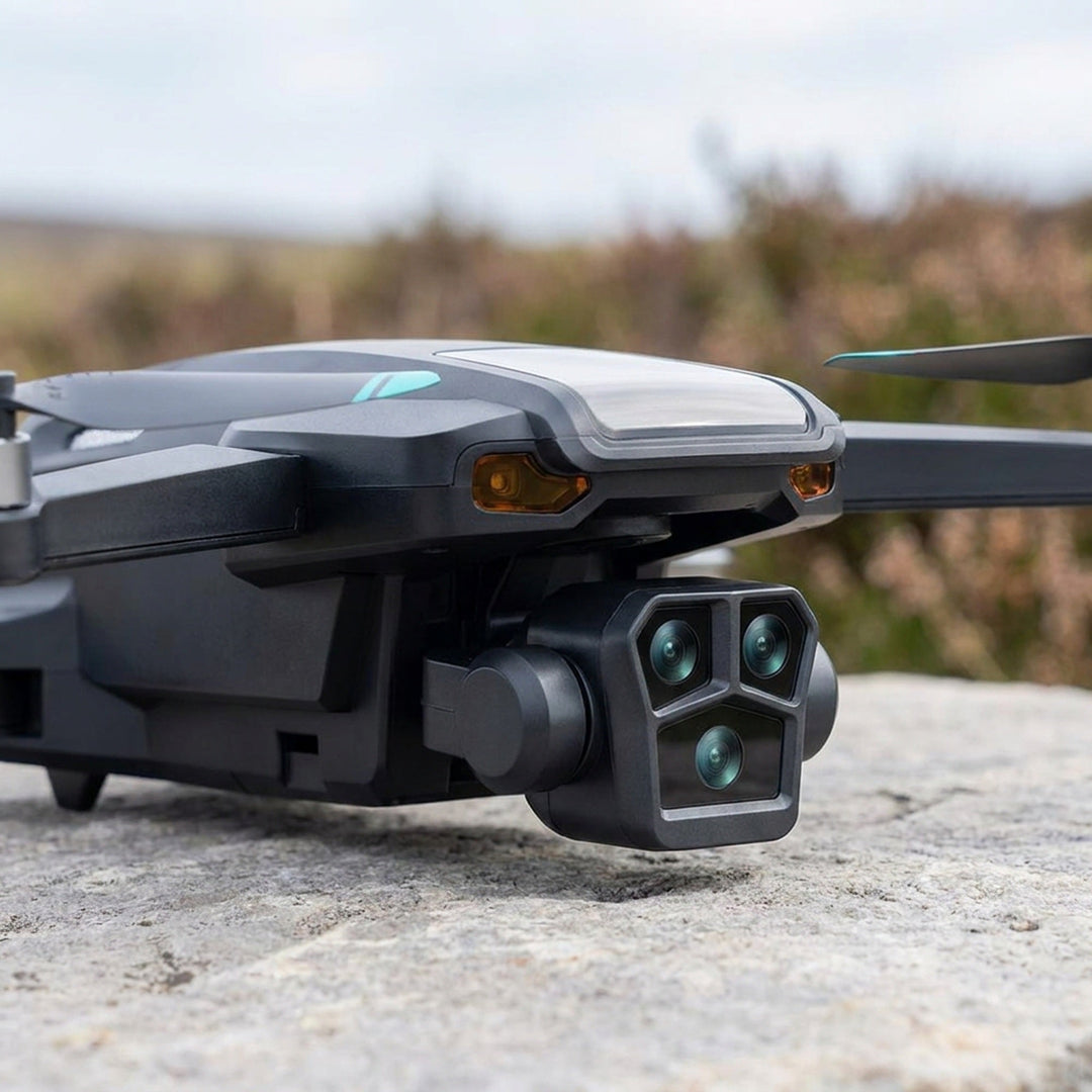 Triple lens camera drone for stunning aerial photos & videos. Advanced obstacle avoidance ensures safe flight.