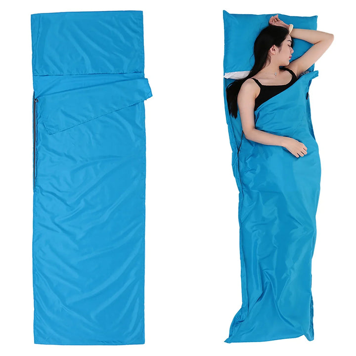 Stay clean with this unisex portable sleeping bag liner, ideal for hygienic adult sleep on camping trips.