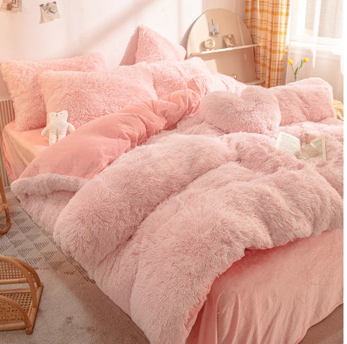 Warm FluffCandy duvet cover, sweet candy colors and plush texture for a cozy bedroom decor.