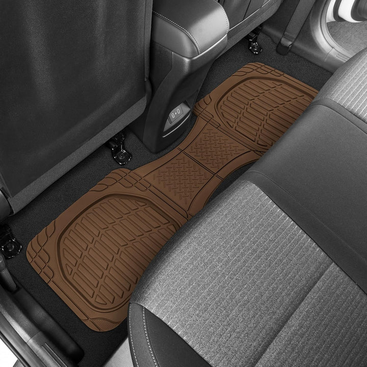 Flexible durable rubber car mats, all-weather protection for any vehicle.