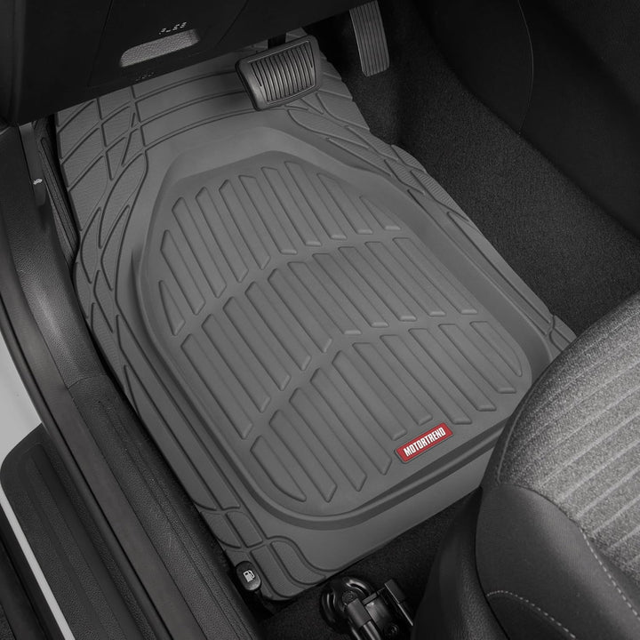 Durable flexible rubber car mats, all-weather universal floor liners for auto.