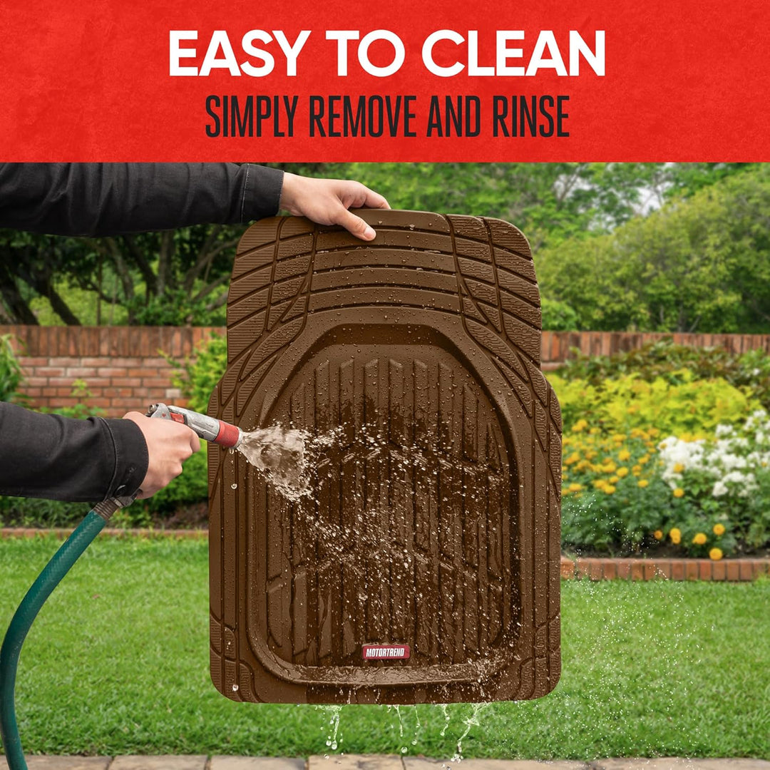 All-weather flexible rubber car mats, essential auto accessories for interior protection.