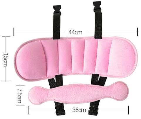 Practical adjustable head support strap for child car seats, a vital baby travel and stroller accessory.