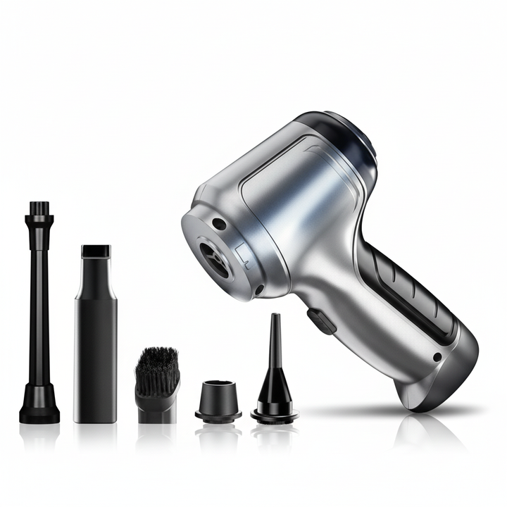 Portable cordless car vacuum cleaner for auto interior detailing, compact & handheld, rechargeable for vehicle care.