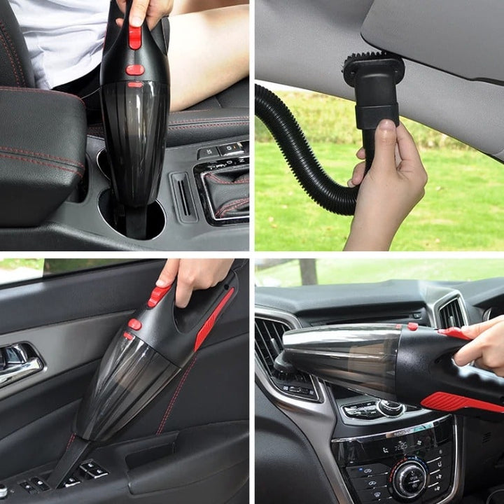 Compact handheld car vacuum for effective wet/dry interior cleaning & detailing.