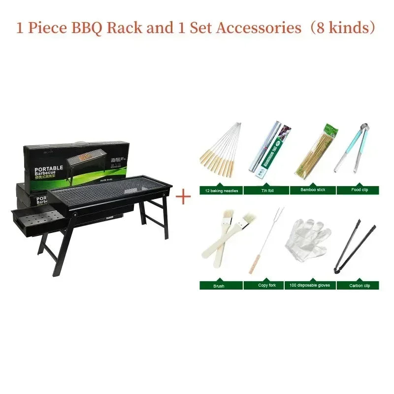 Lightweight portable charcoal grill for outdoor picnics & backyard BBQ. Great for camping cooking.