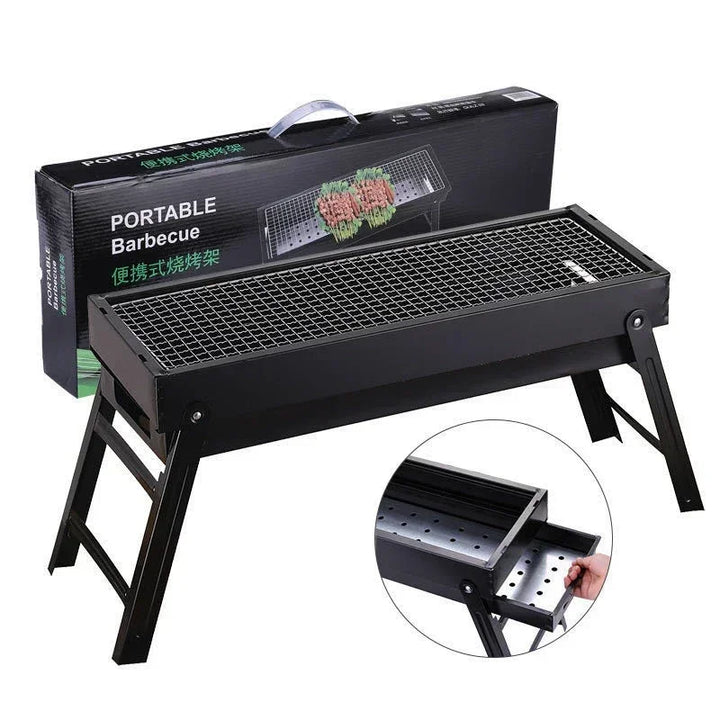 Easy-to-use foldable charcoal grill for outdoor cooking. Perfect lightweight BBQ for any picnic.