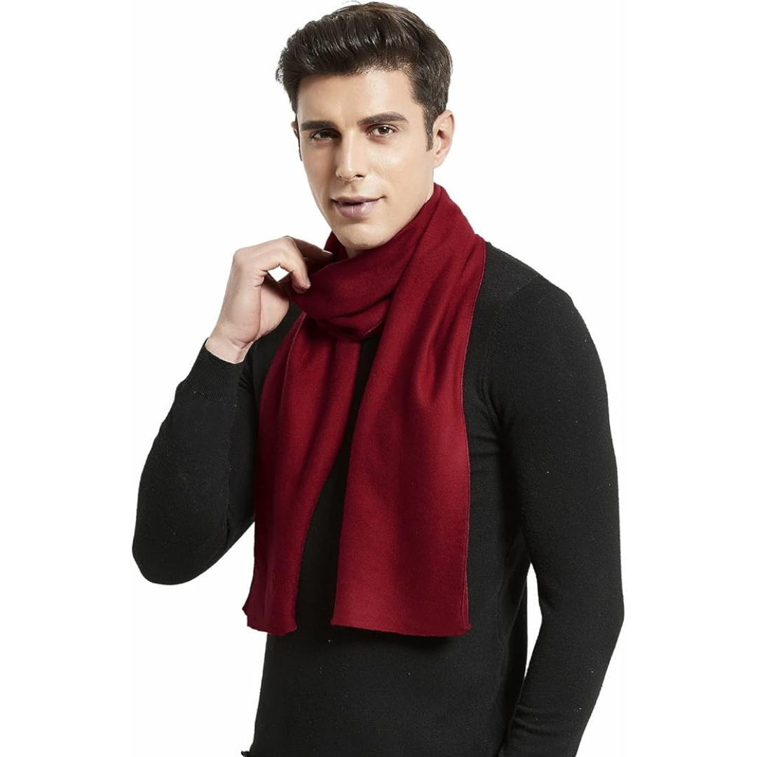 Gift for him: Luxurious men's cashmere scarf, a warm and stylish winter fashion statement.