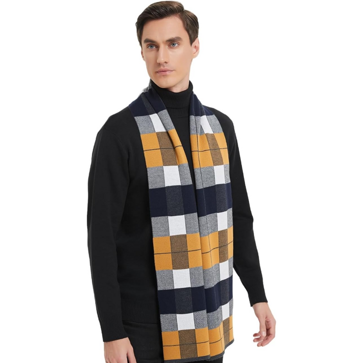 Classic men's pure cashmere scarf, an elegant winter accessory & perfect gift for him.