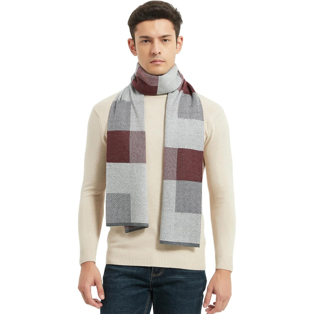 Luxurious men's cashmere scarf, the perfect warm gift & essential winter accessory.