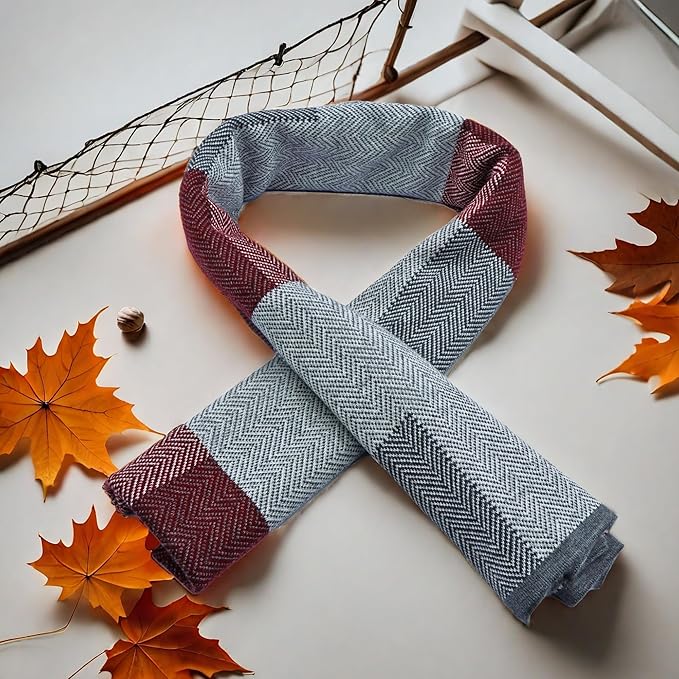 Stylish men's winter accessory: A luxurious and warm pure cashmere scarf.