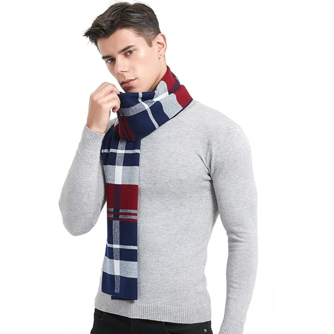 Classic men's cashmere neck warmer, soft, durable, and perfectly warm for winter.