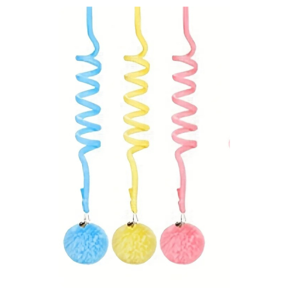 Interactive hanging cat toy set with remote control, perfect for kitten activity & indoor cat exercise.