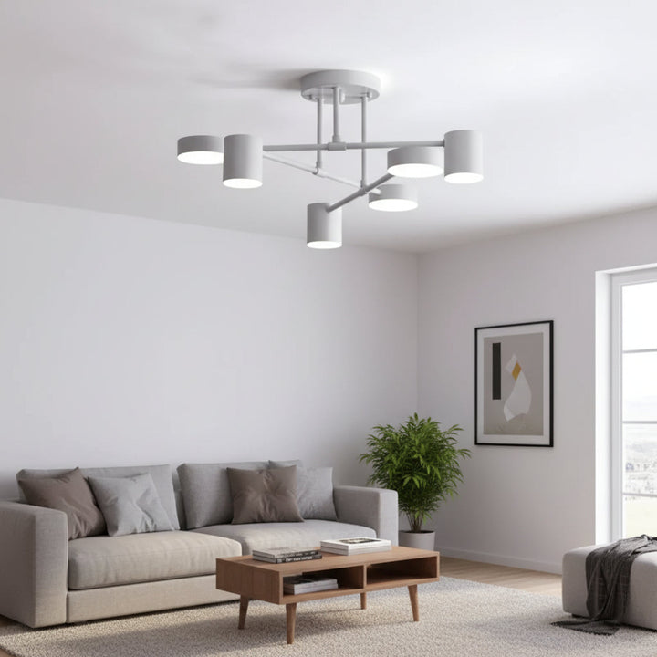 Modern geometric ceiling light fixture, perfect for contemporary home decor & interior ambiance.