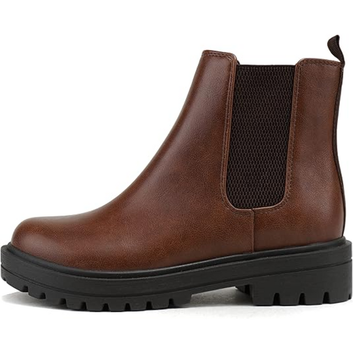 Top view of women's Chelsea boots, highlighting the easy pull-on design and comfortable ankle fit for versatile wear.