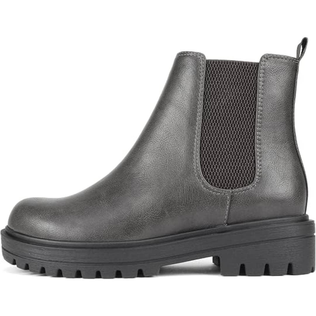 Women's black Chelsea ankle boots with stylish low heel, perfect for versatile fall and winter fashion.