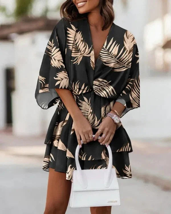 Versatile women's chic mini dress, comfortable and elegant for summer casual or party wear.